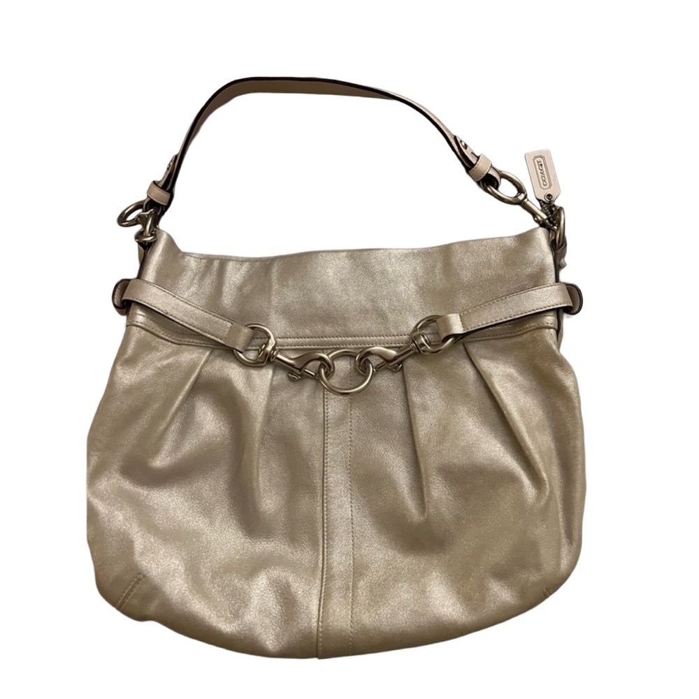 Coach Silver / White Shoulder Bag